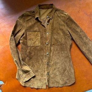 Guideboat Co 100% Goat Suede Large Button Down Shirt
